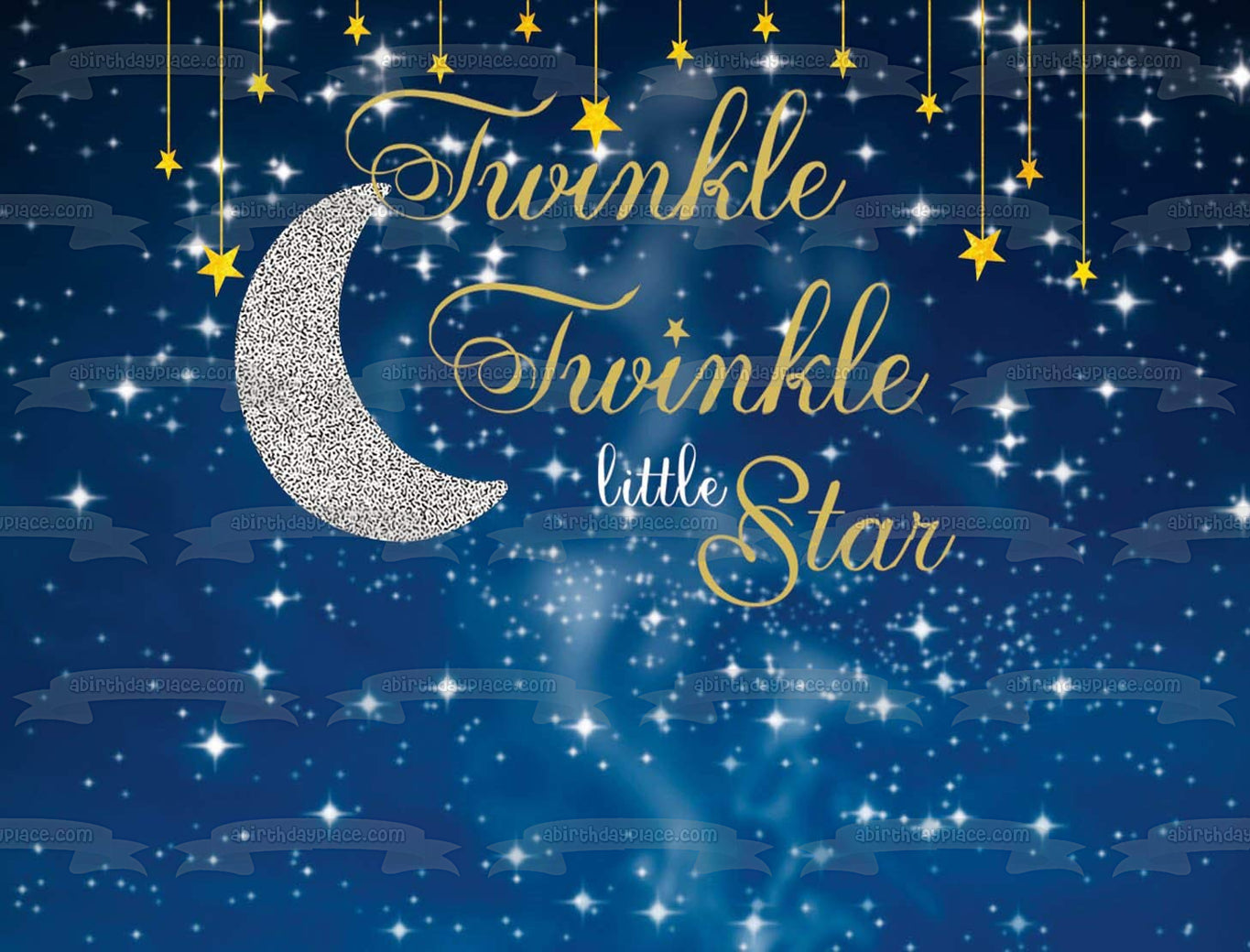 Twinkle Twinkle Little Star Moon Stars Night Sky - Adorno comestible para tarta, imagen ABPID00934 