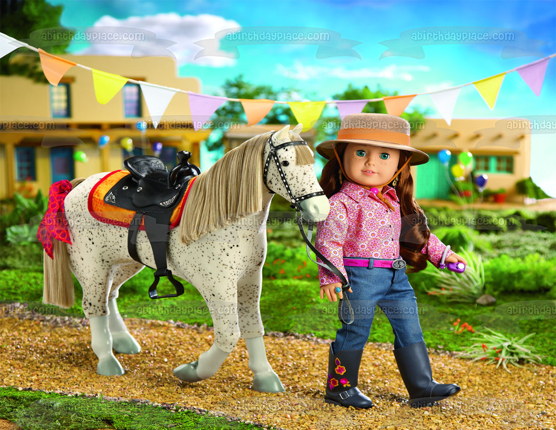 Imagen comestible para tarta de caballo blanco Saige de American Girl ABPID01032 