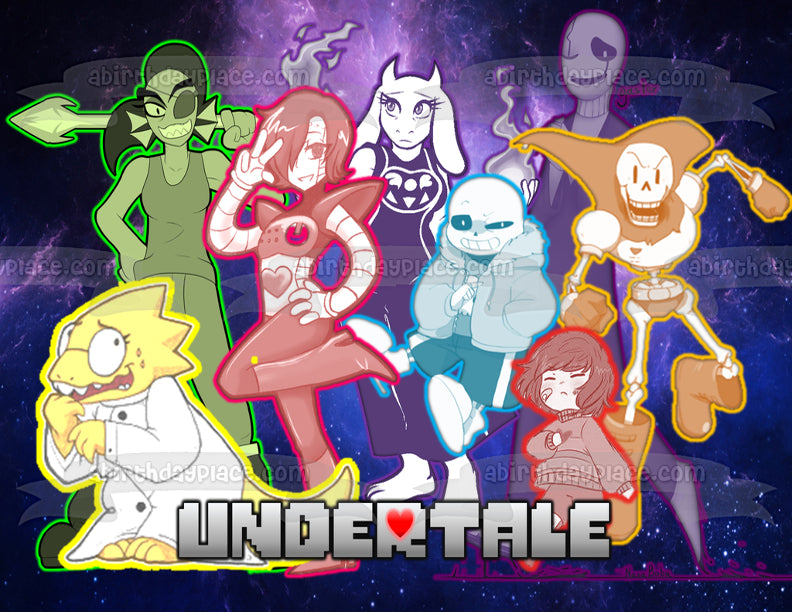 Undertale Toriel Sans Papyrus and Alphys Edible Cake Topper Image ABPID01038