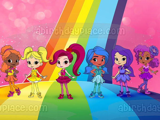 Imagen de decoración comestible para tarta de Anna Banana y sus amigos de Rainbow Rangers ABPID01057 