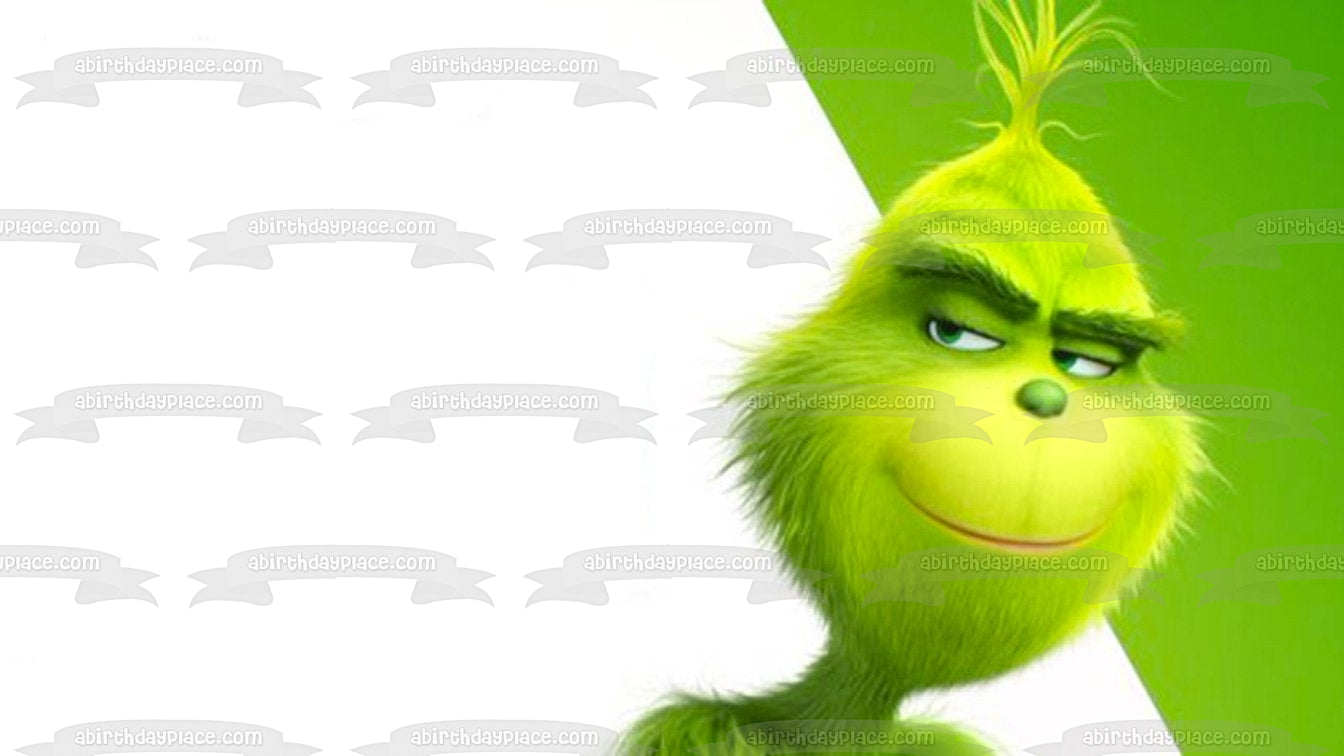 Dr. Seuss el Grinch Sonriendo Imagen comestible para decoración de tarta ABPID01073 