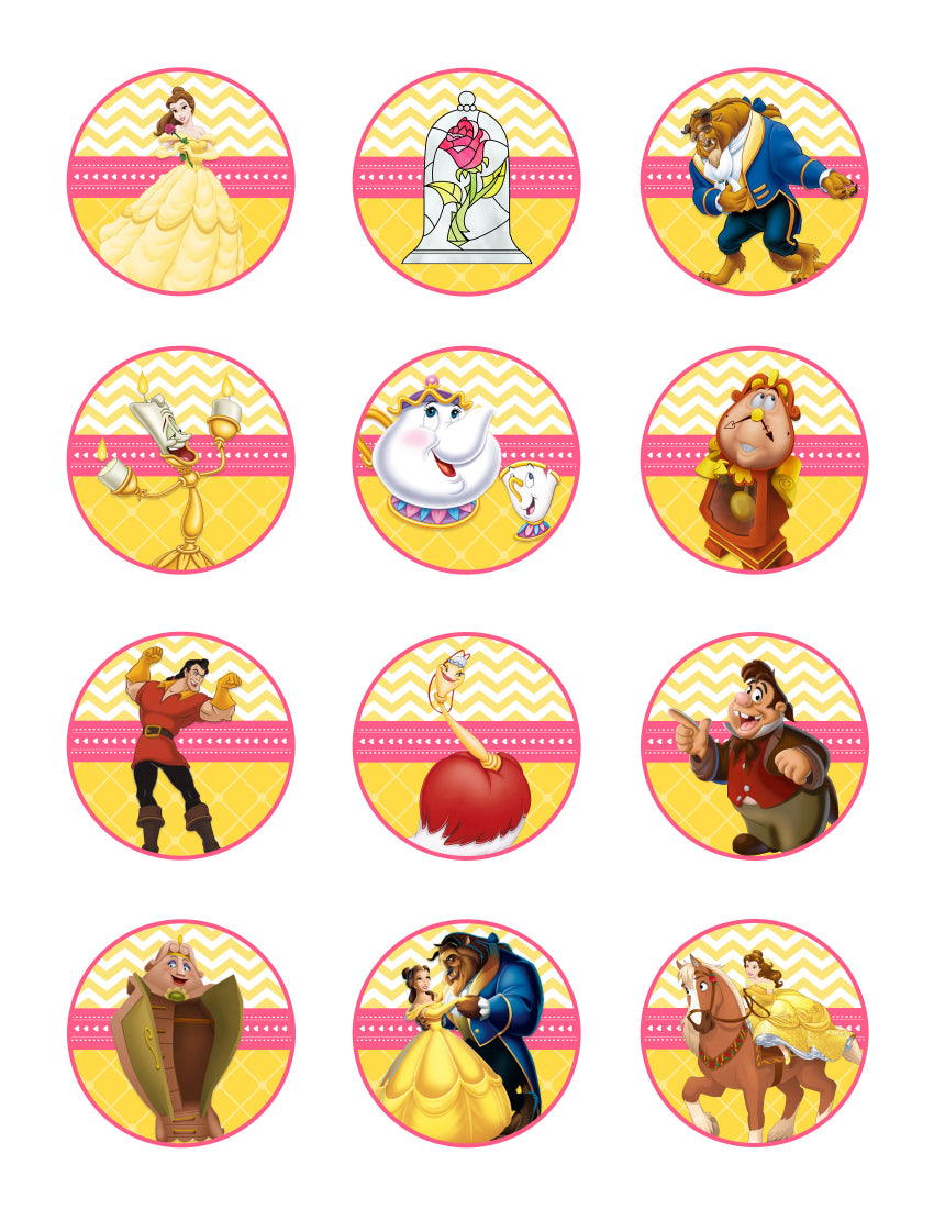 Disney Beauty and the Beast Chanelle Edible Cupcake Topper Images ABPID01074