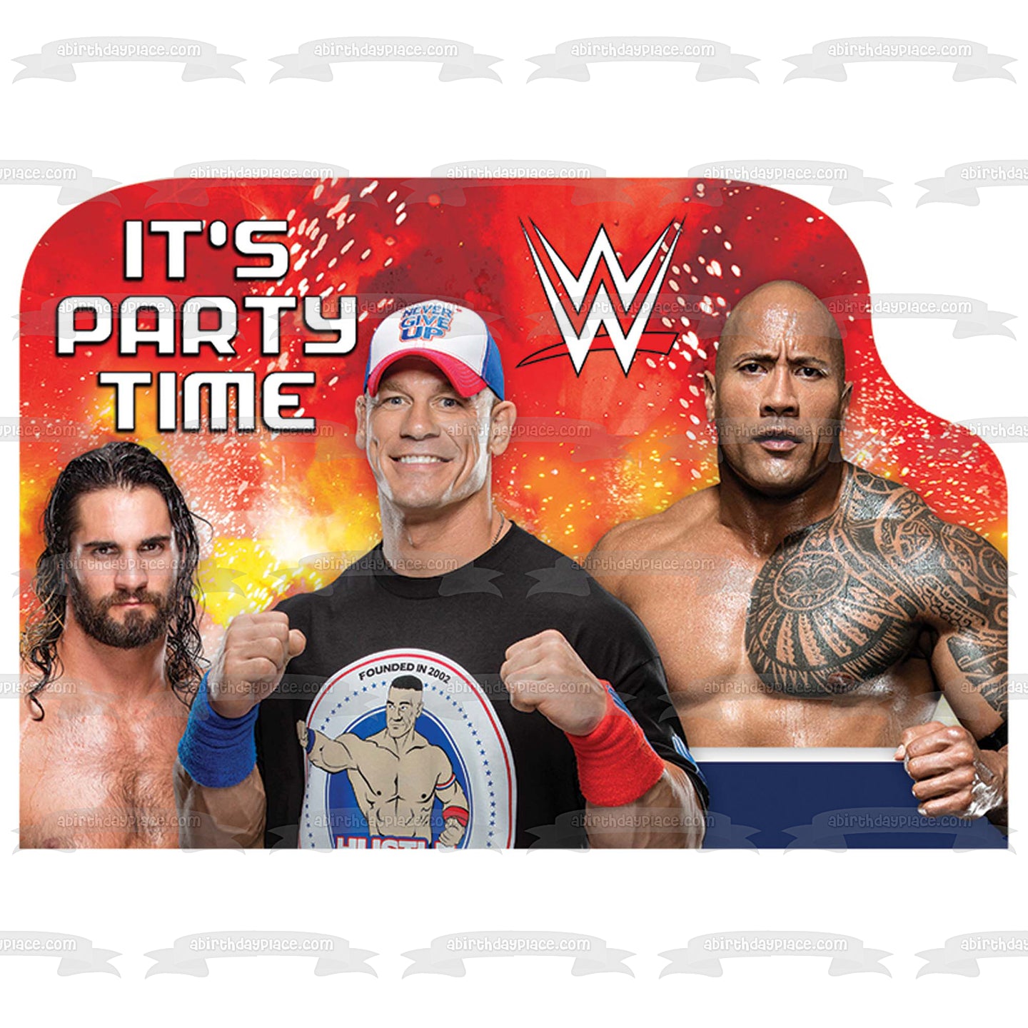 WWE World Wrestling Entertainment the Rock and Seth Rollins Edible Cake Topper Image ABPID01176