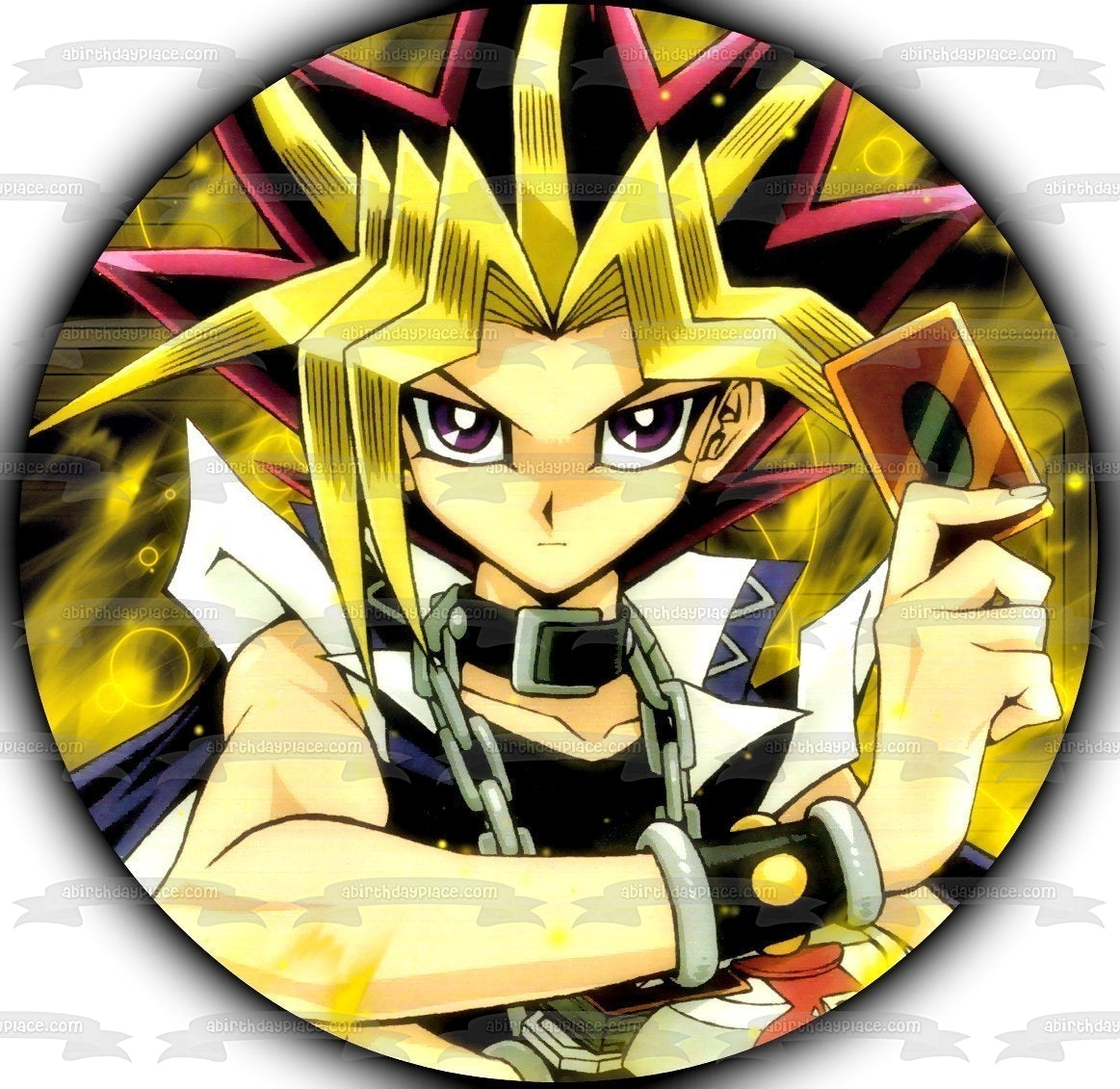 Yu-Gi-Oh Yugi Mutou Fondo amarillo Imagen comestible para decoración de tarta ABPID01284 