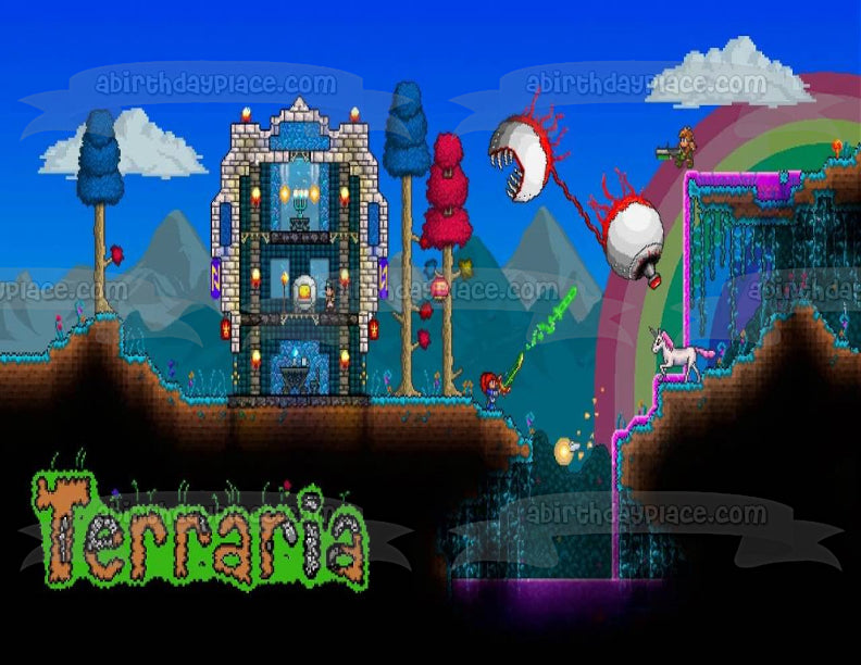 Decoración comestible para tarta con ojo mordedor del mundo de Terraria, imagen ABPID01499 