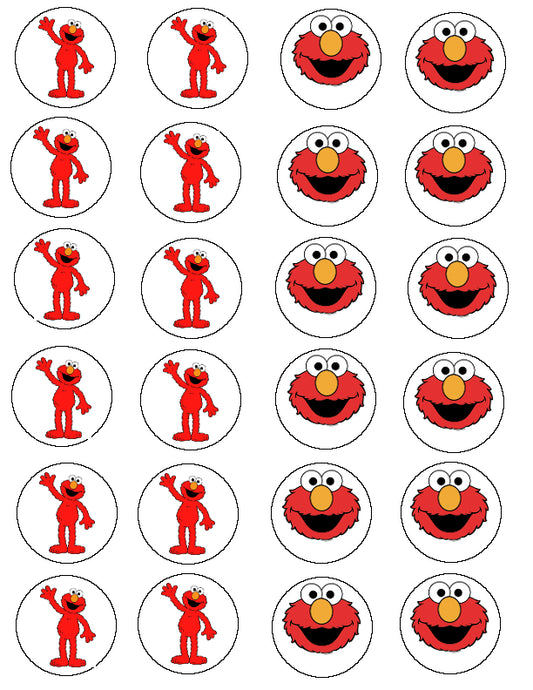 Elmo Sesame Street Smiling Waving Edible Cupcake Topper Images ABPID01699