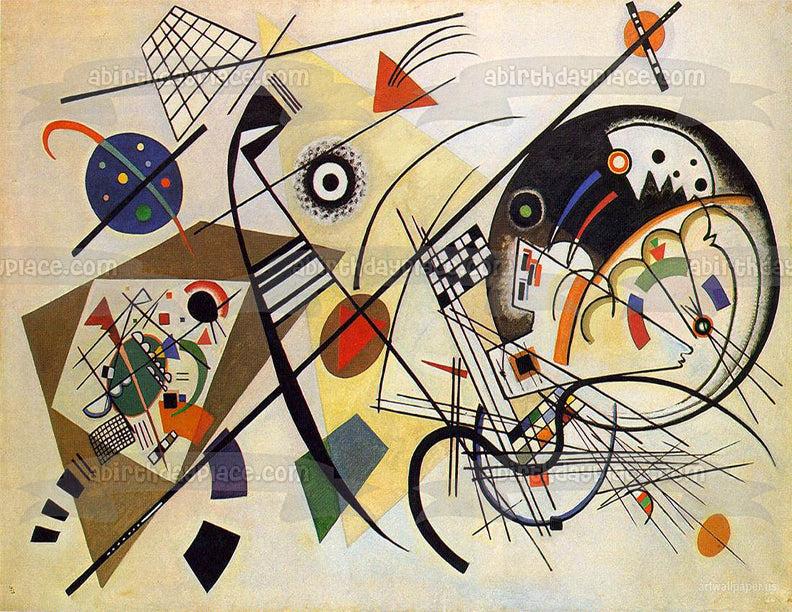 Wassily Kandinsky Pintura de líneas transversales Imagen comestible para decoración de tartas ABPID01762 