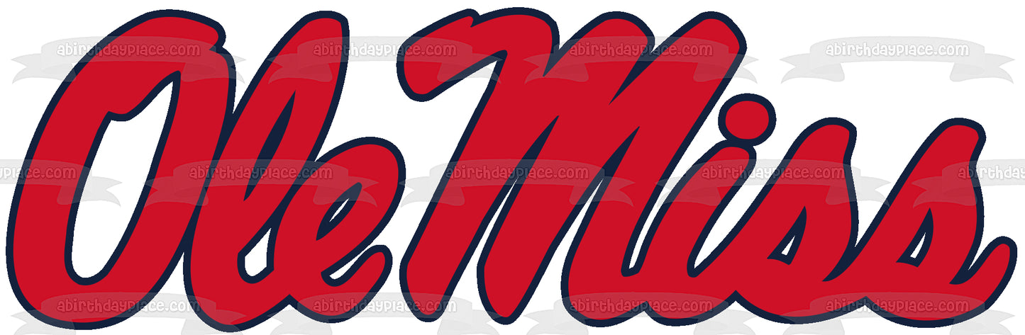 Imagen comestible para tarta con logotipo de Ole Miss de la Universidad de Mississippi Rebels NCAA ABPID01824 