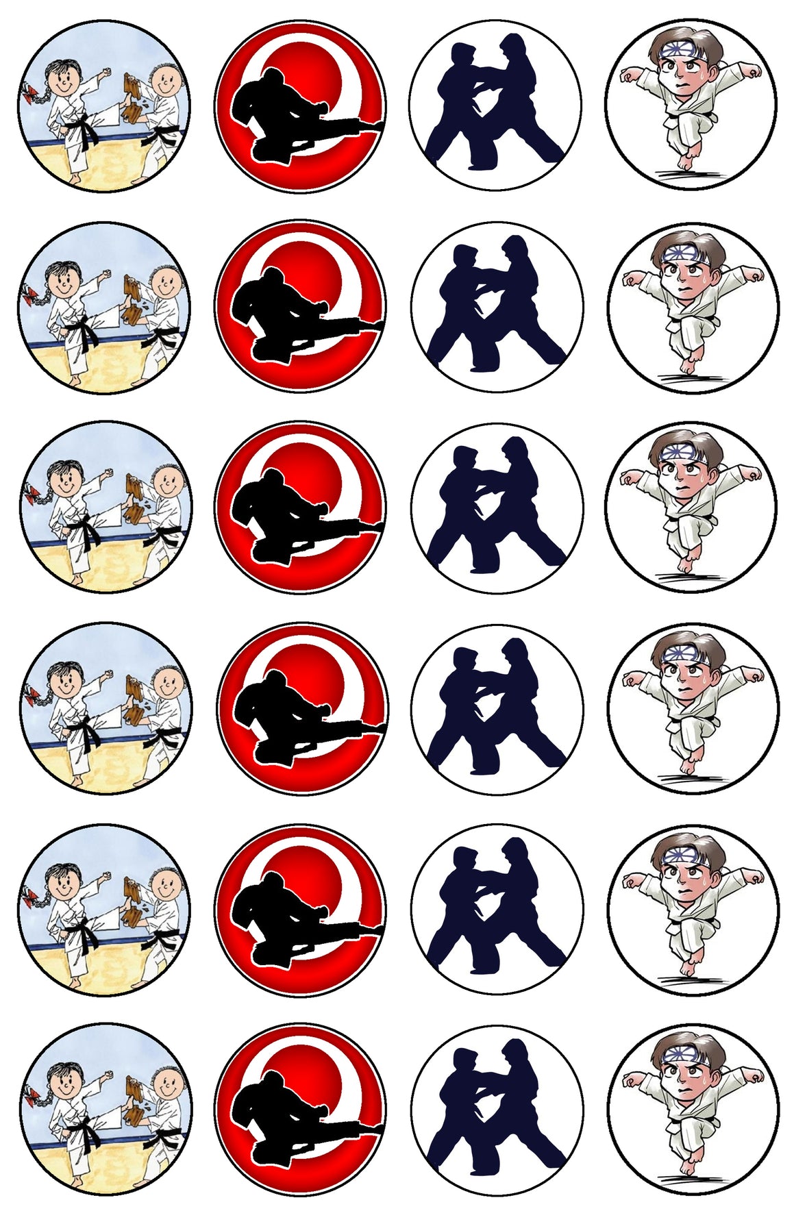 Karate Kick Break Boards Fight Edible Cupcake Topper Images ABPID03177