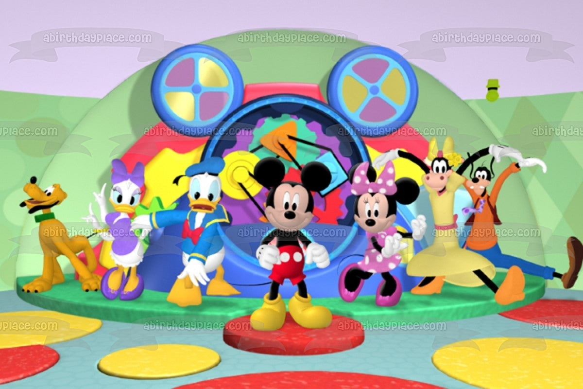 Mickey Mouse Clubhouse Minnie Mouse Goofy Plutón Pato Donald y Daisy Duck adorno comestible para tarta imagen ABPID03200 