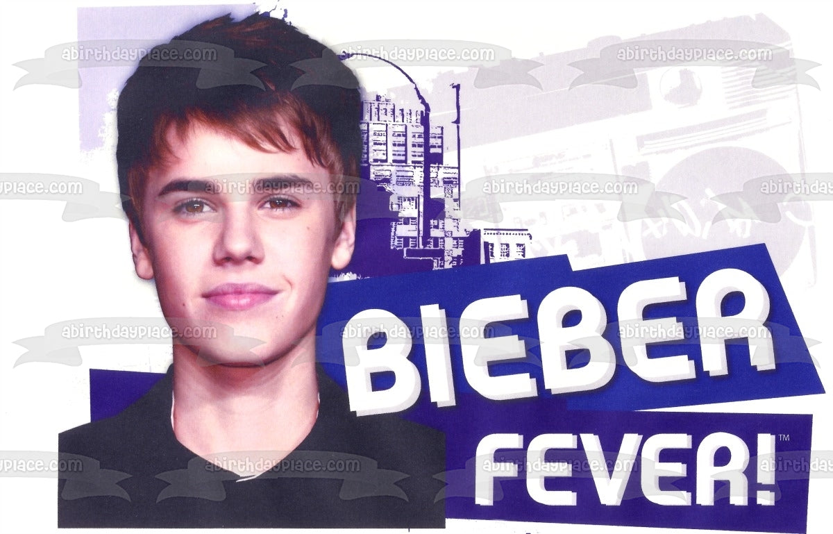 Bieber Fever Justin Bieber Stereo Adolescence Edible Cake Topper Image ABPID03257