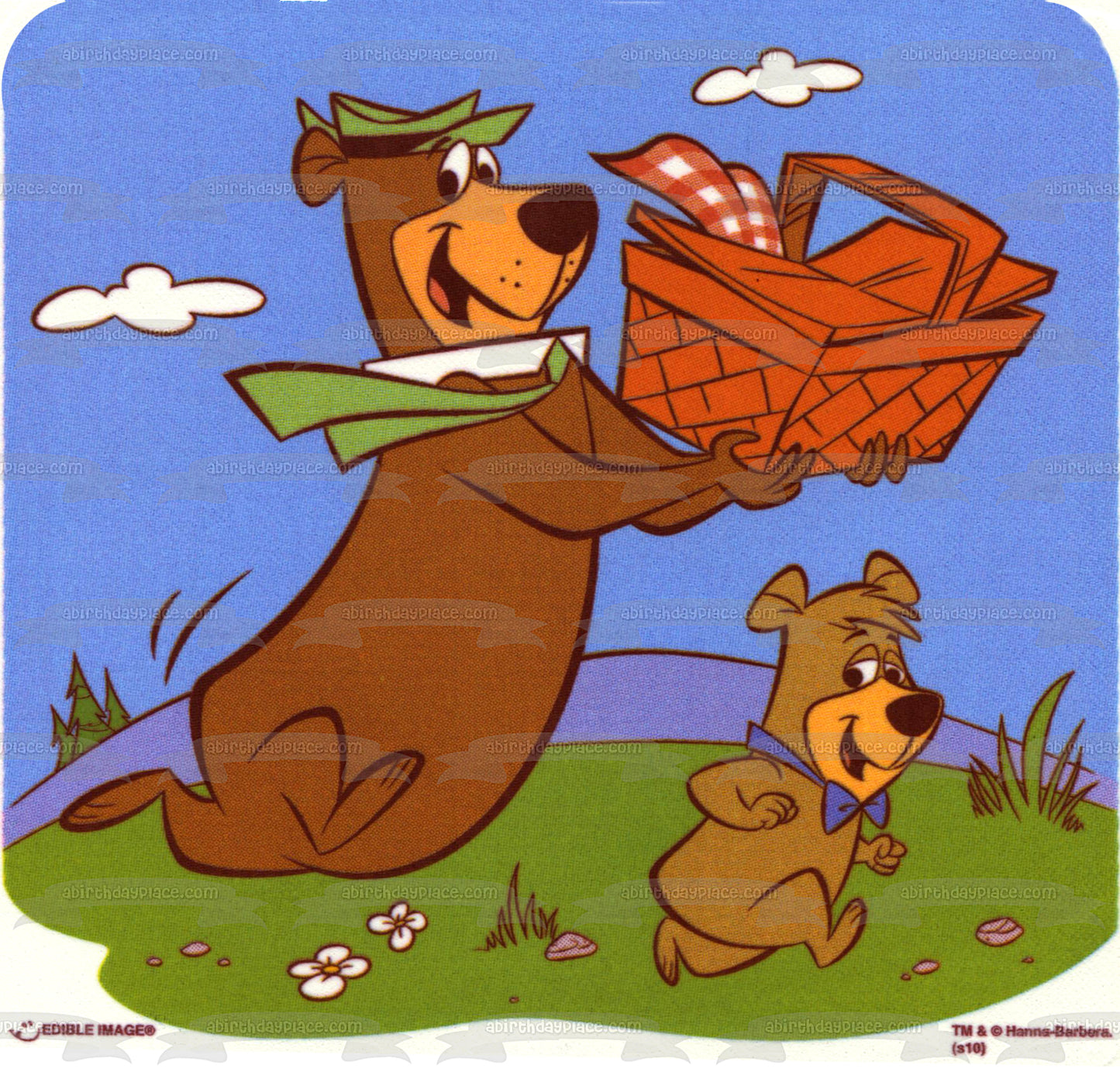 Cesta de picnic del oso Yogi y adorno comestible para tarta del oso Boo-Boo Imagen ABPID03275 