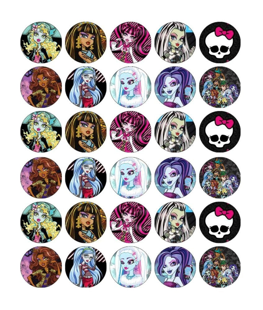 Monster High Mattel Draculaura Frankie Stein Edible Cupcake Topper Images ABPID03282