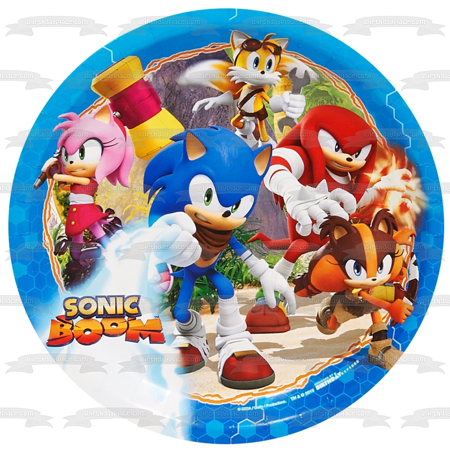 Sonic the Hedgehog Boom Amy Rose y Knuckles the Echidna Imagen comestible para decoración de tarta ABPID03353 