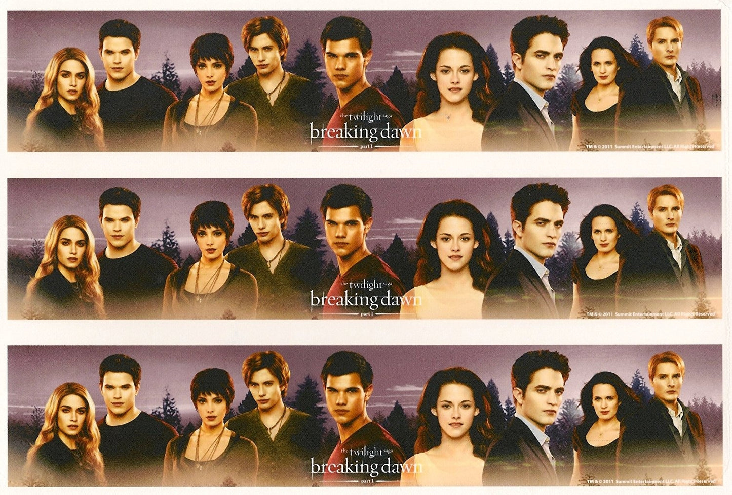 Twilight Breaking Dawn Jacob Bella Edward Carslile Edible Cake Topper Image Strips ABPID03354