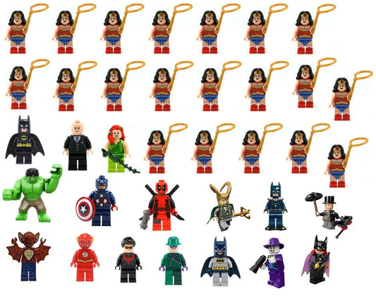 LEGO Marvel DC Comics Wonder Woman Batman the Hulk Captain America Deadpool Edible Cupcake Topper Images ABPID03364