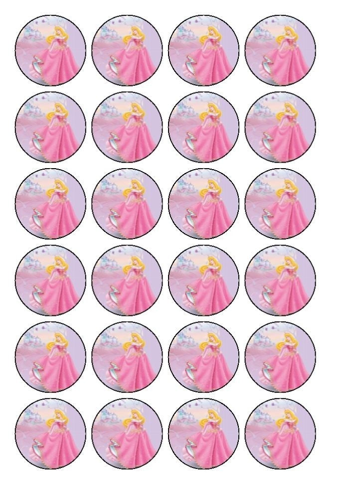 Walt Disney Sleeping Beauty Aurora Edible Cupcake Topper Images ABPID03410