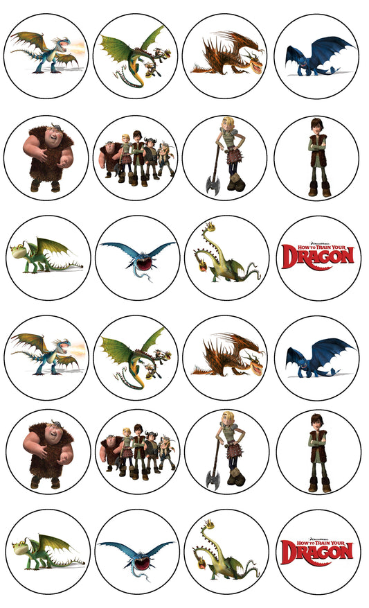 How to Train Your Dragon Fishlegs Hiccup Astrid Edible Cupcake Topper Images ABPID03418