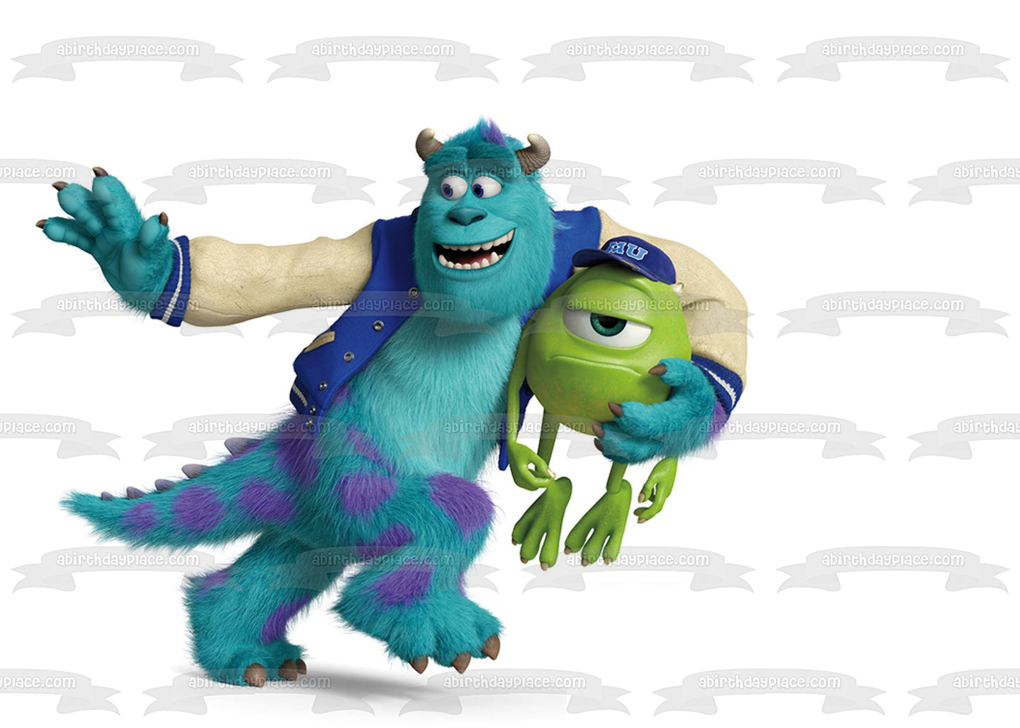 Monsters Inc. Sullivan and Mike Wazowski Edible Cake Topper Image ABPID03431