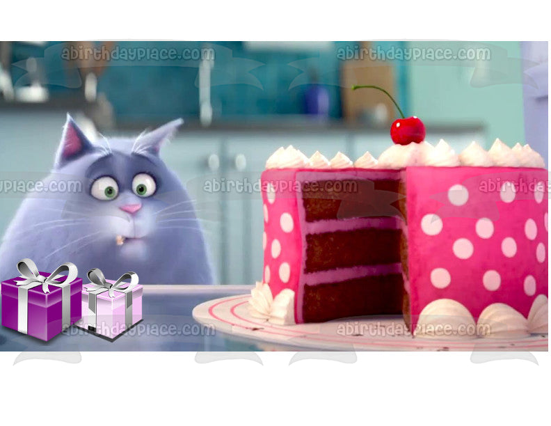 La vida secreta de las mascotas Chloe presenta y pastel decoración comestible para tarta imagen ABPID03509 