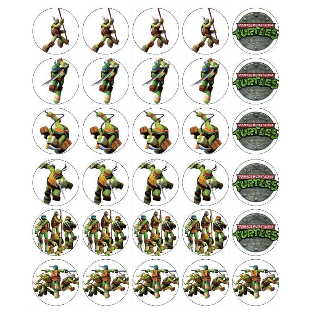 Ninja Turtles Logo Donatello Michaelangelo Raphael Leonardo Edible Cupcake Topper Images ABPID03546