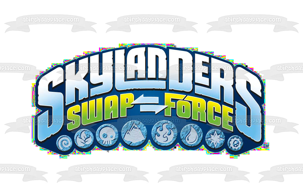 Skylanders Swap Force Logo Spyro's Adventure Edible Cake Topper Image ABPID03558