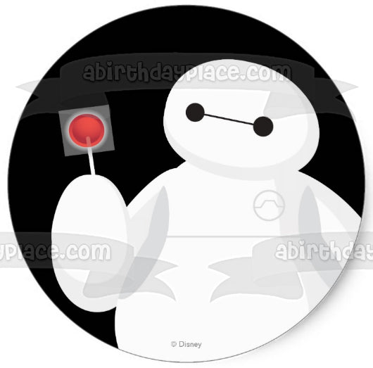 Big Hero 6 Baymax with a Lollipop Edible Cake Topper Image ABPID03631