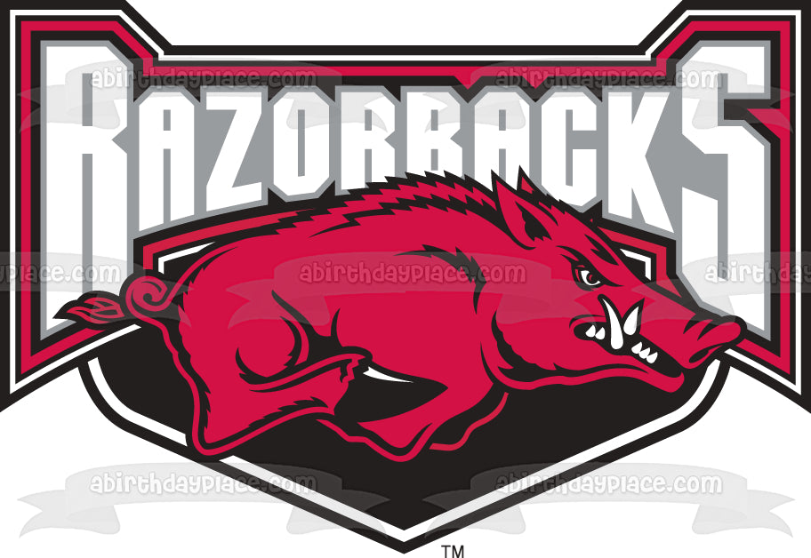 Roy Jr. High School Razorbacks Mascot Logo Athletics Edible Cake Topper Image ABPID03647