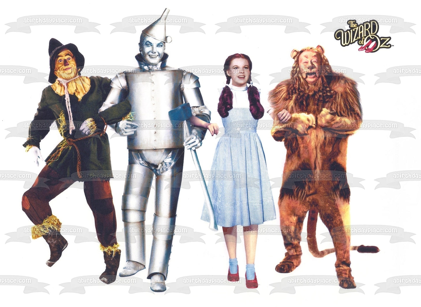 The Wizard of Oz Dorothy Scarecrow Cowardy Lion and the Tin Man Edible Cake Topper Image ABPID03736