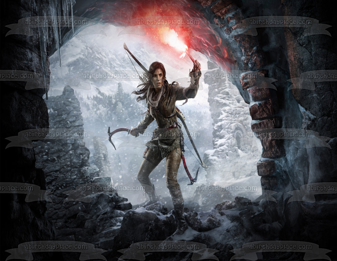 Imagen de decoración comestible para tarta de Rise of the Tomb Raider Lara Croft ABPID03770 