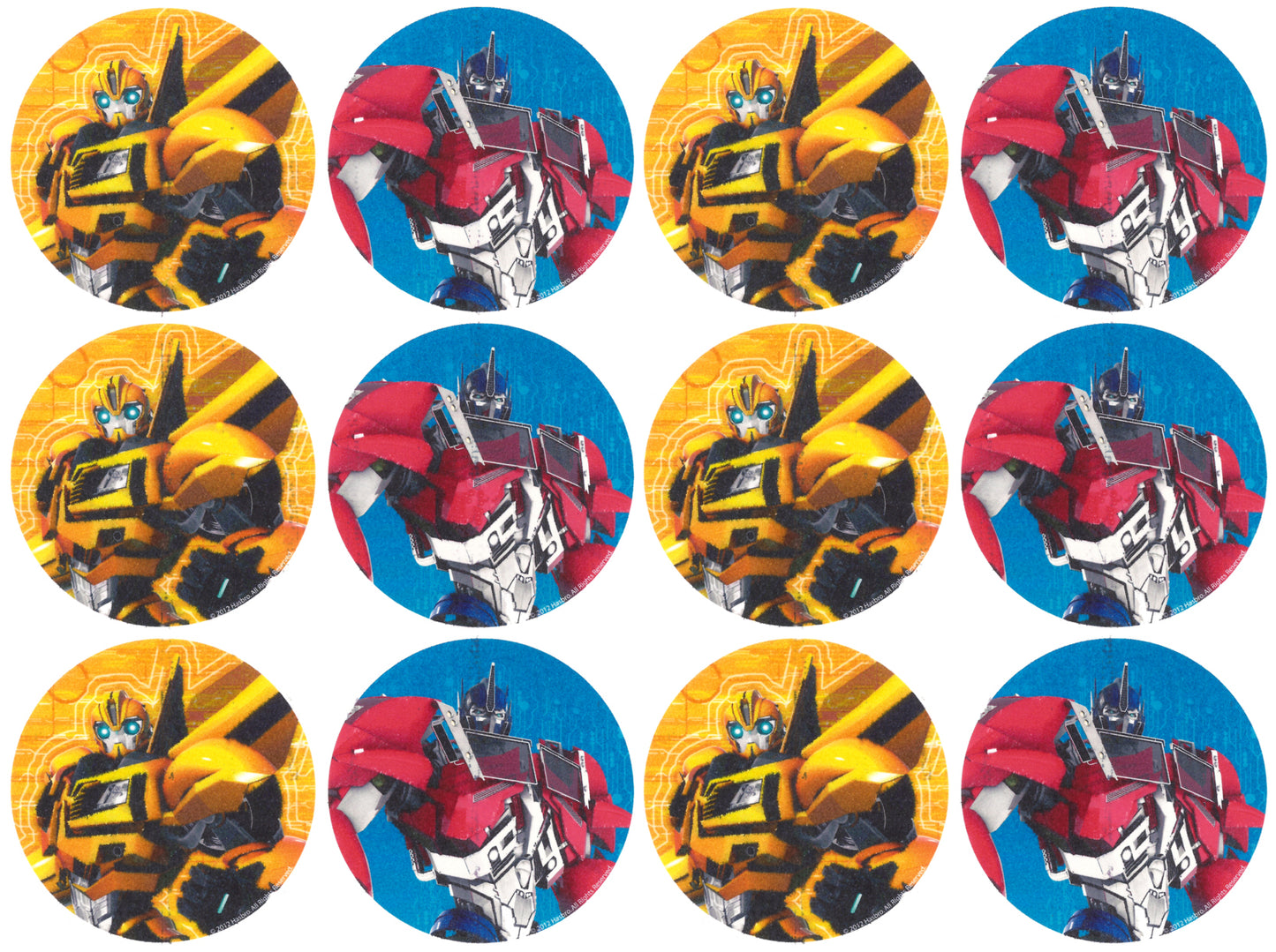 Transformers Bumblebee Optimus Prime Edible Cupcake Topper Images ABPID03795