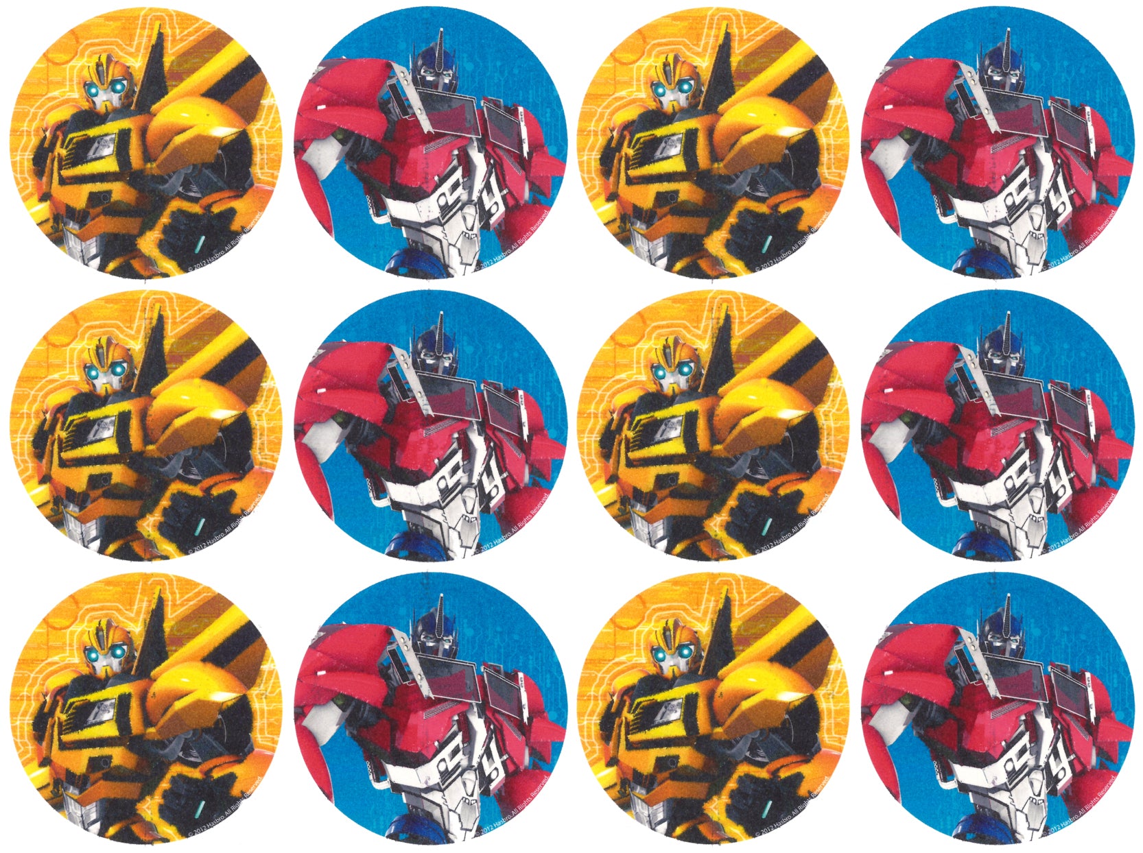 Transformers Bumblebee Optimus Prime Edible Cupcake Topper Images ABPID03795