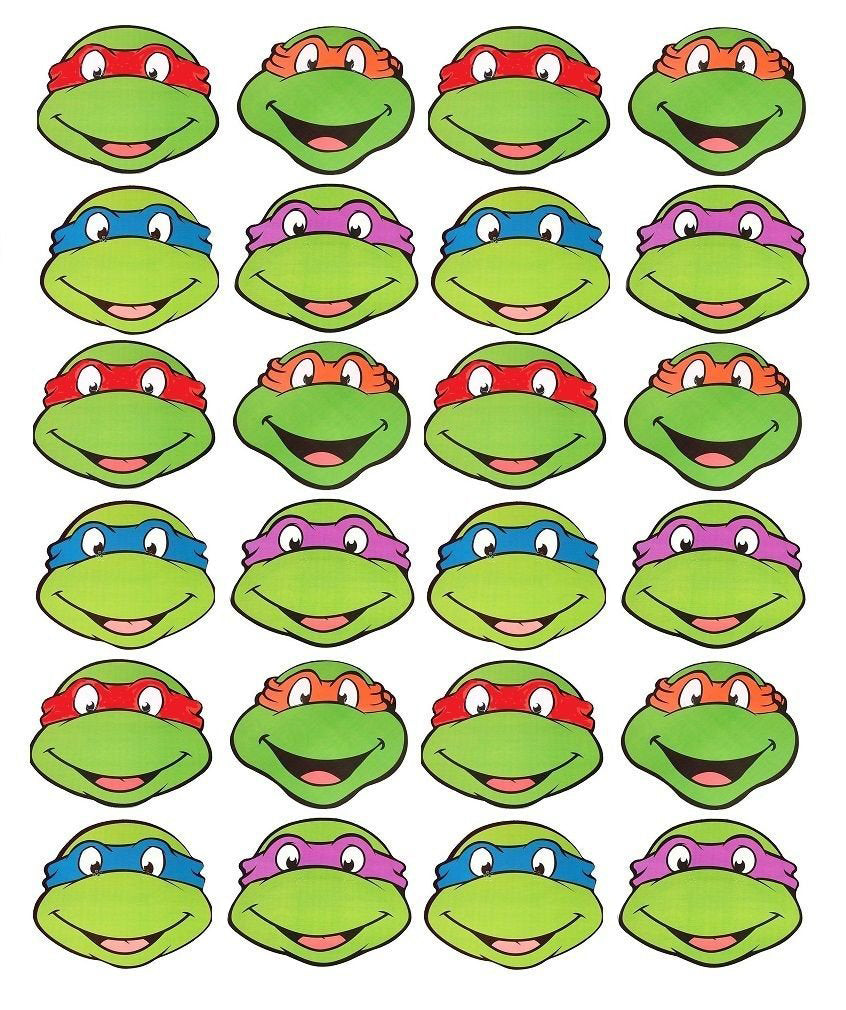 Teenage Mutant Ninja Turtles Donatello Michaelangelo Leonardo Raphael Edible Cupcake Topper Images ABPID03835