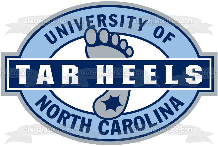 Imagen de decoración comestible para tarta con el logotipo de Tar Heels de la Universidad de Carolina del Norte en Chapel Hill ABPID03851 