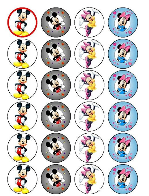 Mickey Mouse and Friends Minnie Mouse Edible Cupcake Topper Images ABPID03863