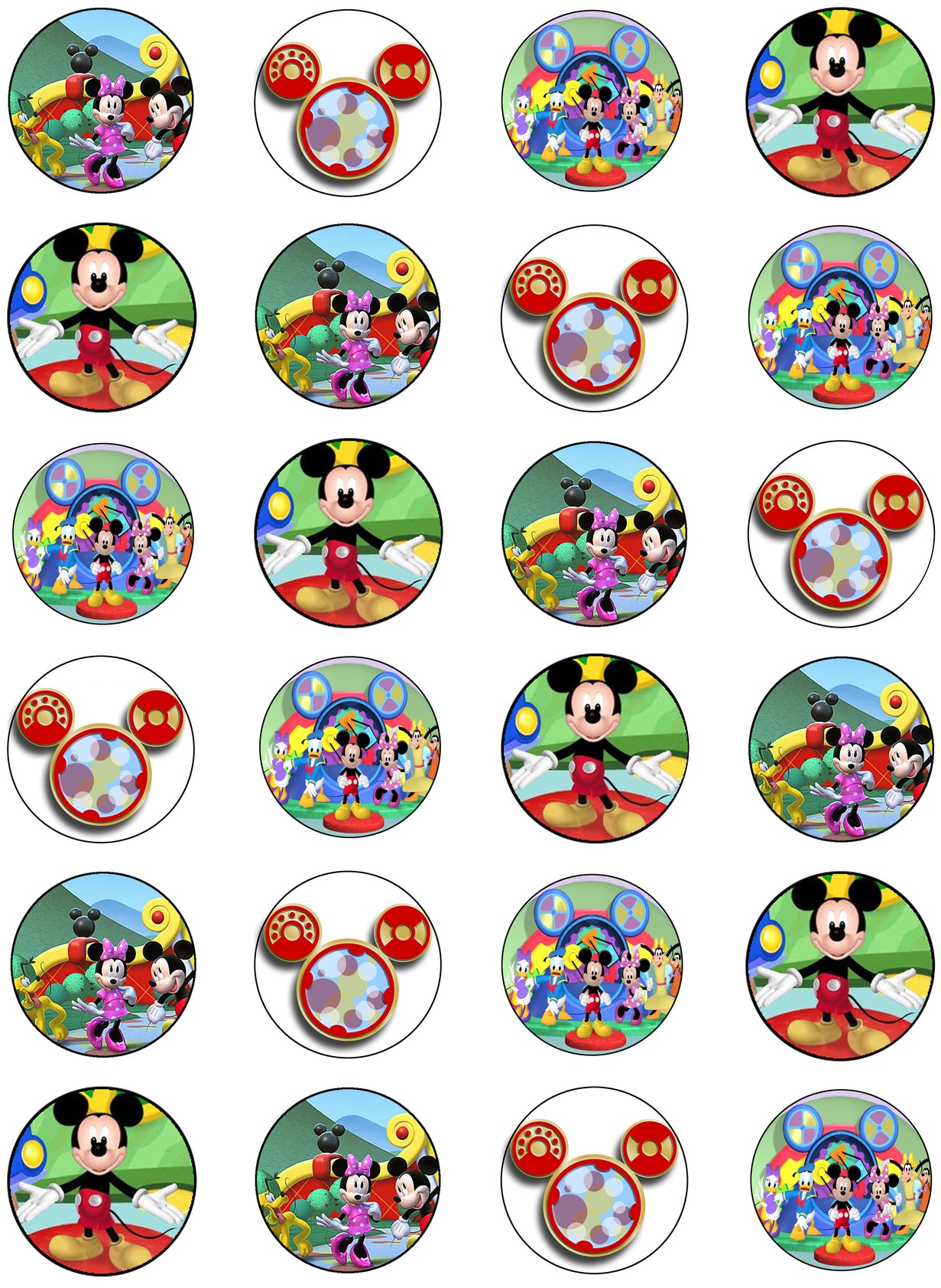 Mickey Mouse and Friends 24 Count Edible Cupcake Topper Images ABPID03930