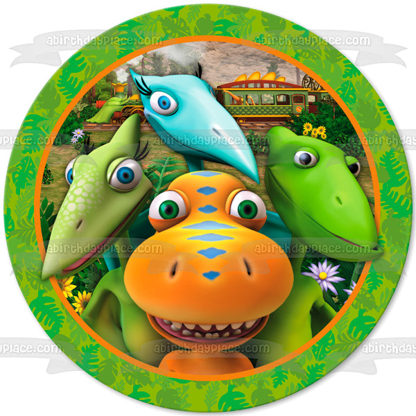 Dinosaur Train Jim Buddy Tiny Mrs. Pteranodon y Mr. Pteranodon Adorno comestible para tarta Imagen ABPID03948 