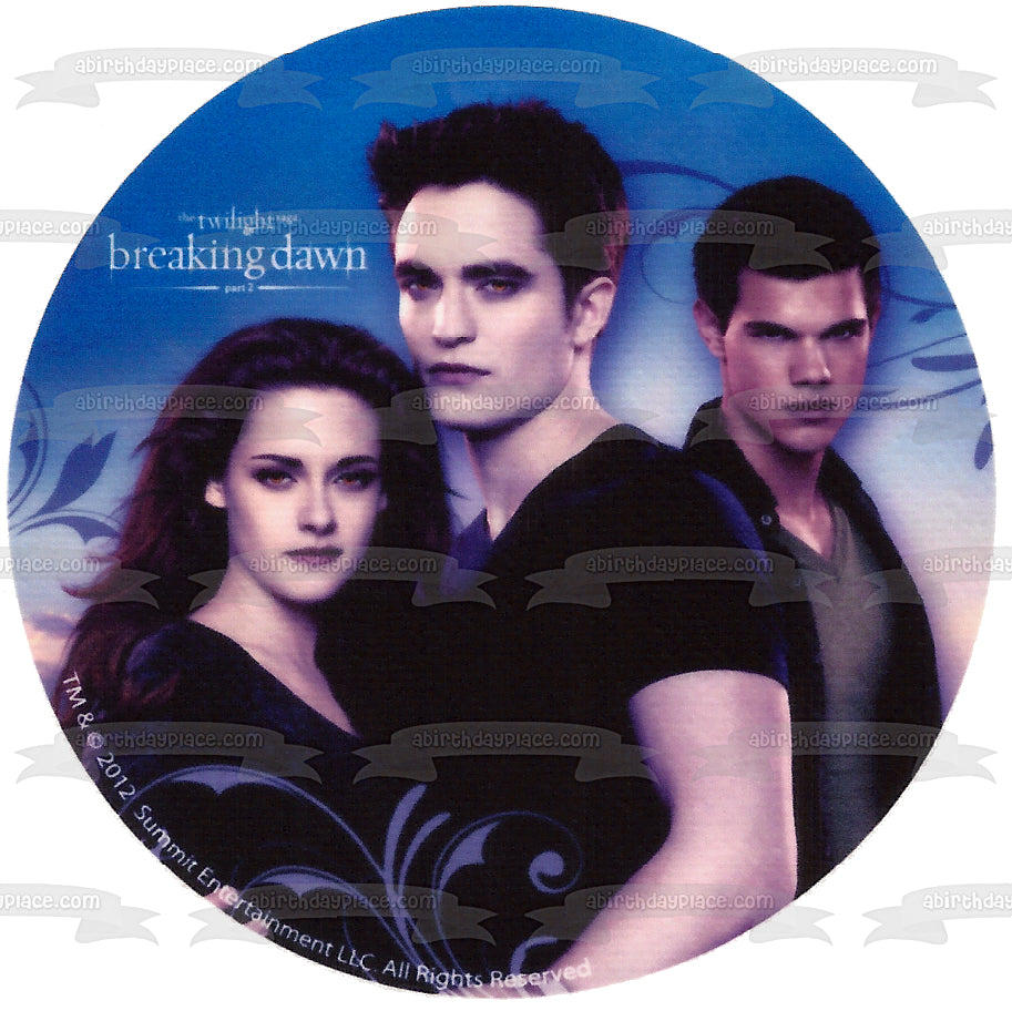 Imagen comestible para tarta de Crepúsculo Amanecer Bella Edward y Jacob ABPID03969 