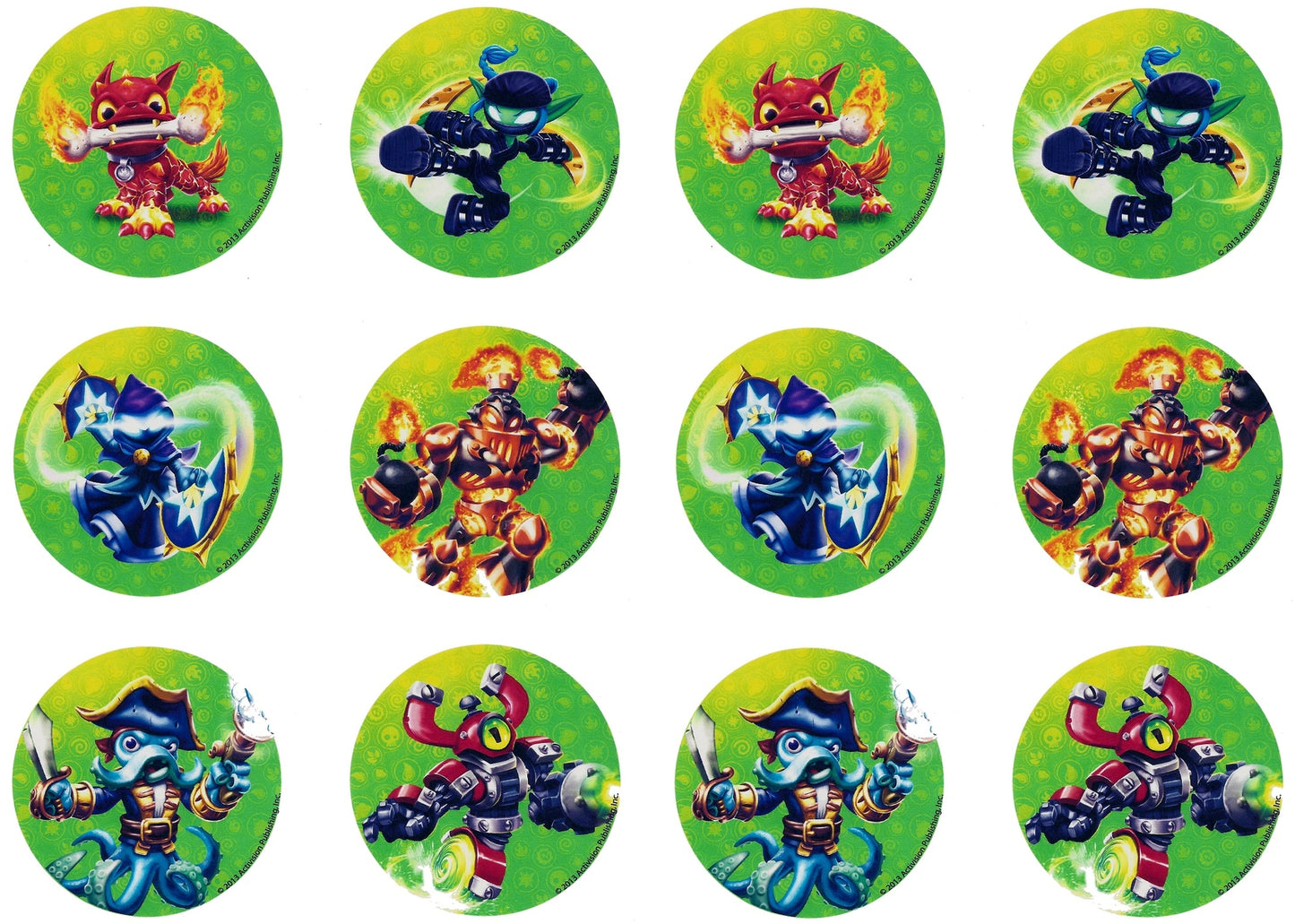 Skylander Swap Force Blast Zone Wash Buckler Edible Cupcake Topper Images ABPID04017