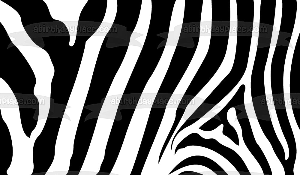 Zebra Stripes Pattern Black White Custom Colors Edible Cake Topper Image ABPID04078