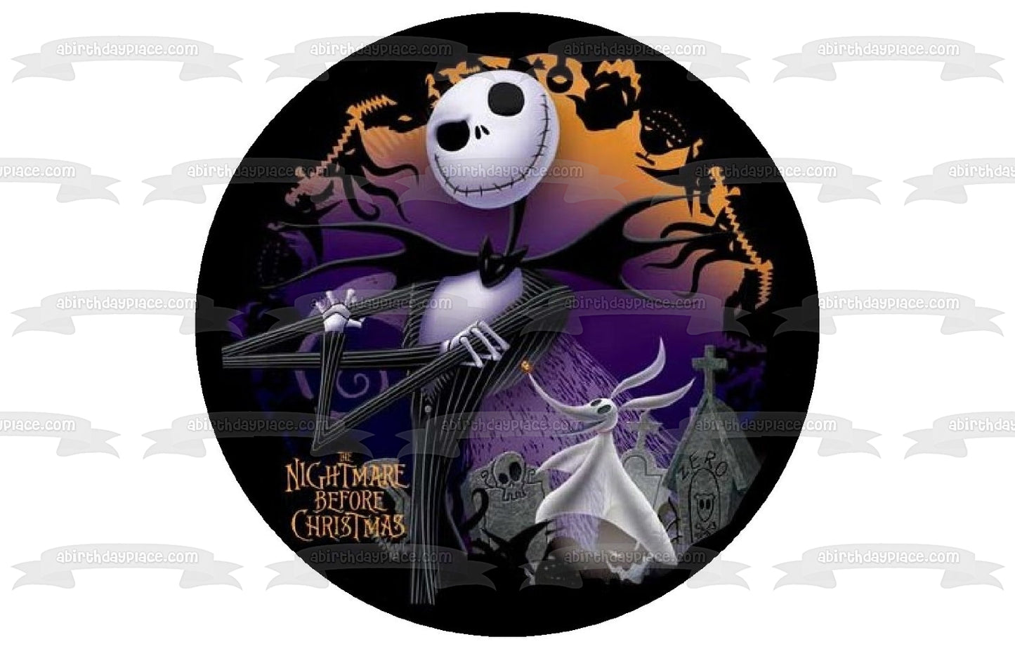 Imagen de decoración comestible para tarta de Jack Skellington de Pesadilla antes de Navidad ABPID04091 