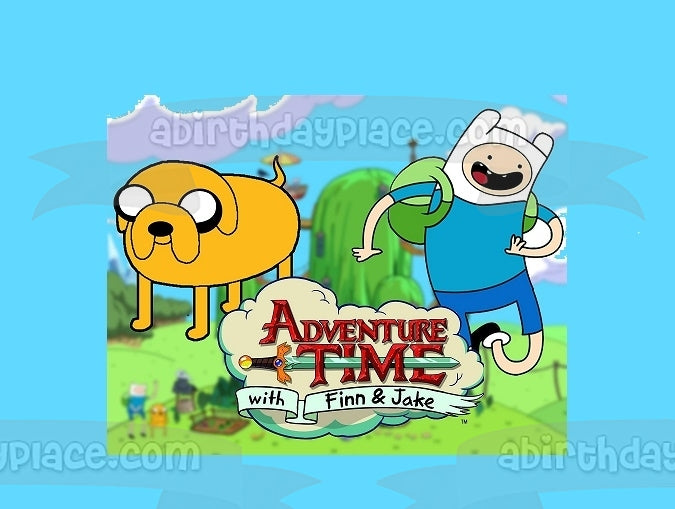 Hora de aventuras con Finn y Jake, la casa del árbol y el logotipo del programa, imagen comestible para decoración de tarta ABPID04105 