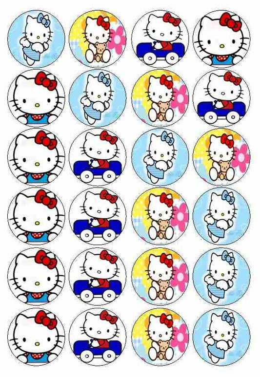 Hello Kitty Fairy Car Teddy Bear Edible Cupcake Topper Images ABPID04107