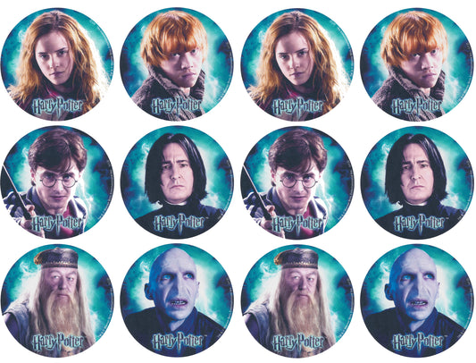 Harry Potter Hermione Granger Ronald Weasley y Albus Dumbledore Imágenes comestibles para cupcakes ABPID04234 