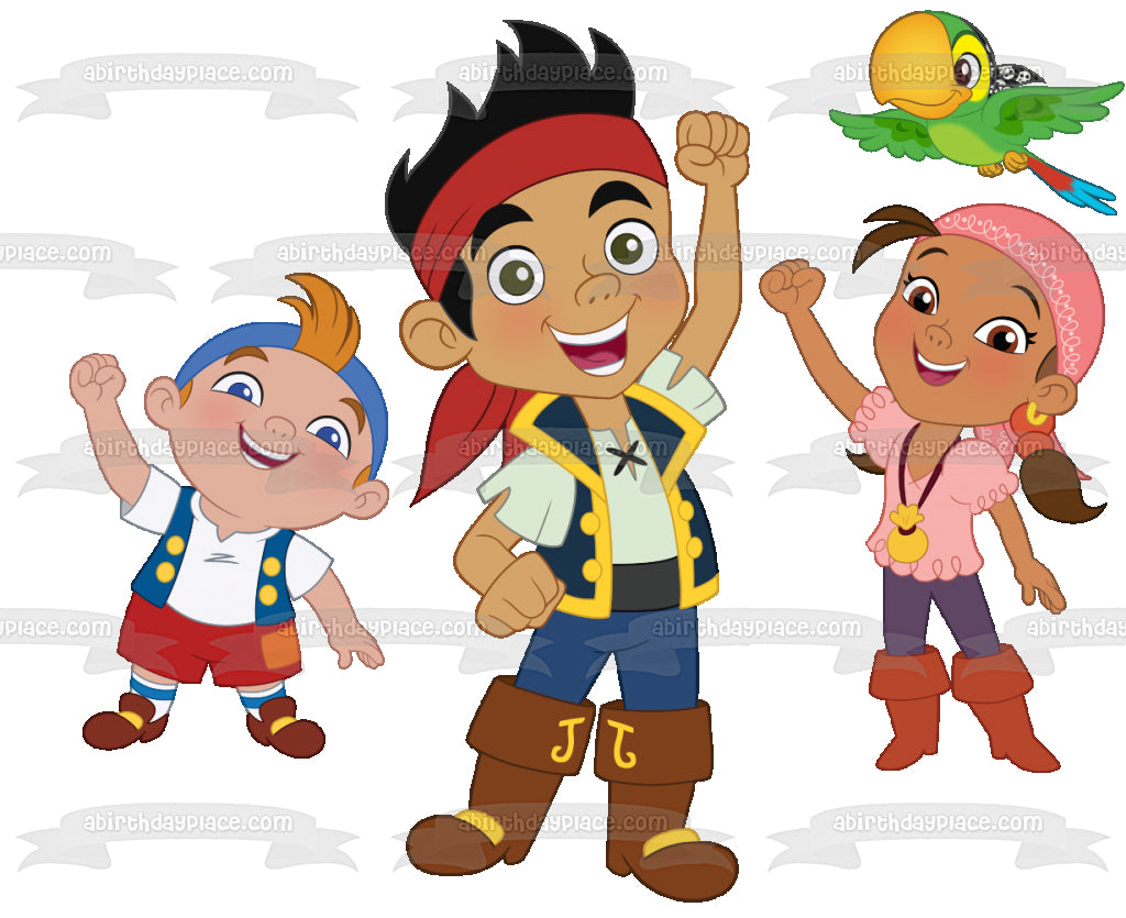 Jake y los Piratas del País de Nunca Jamás Izzy y Cubby Imagen comestible para decoración de tarta ABPID04352 