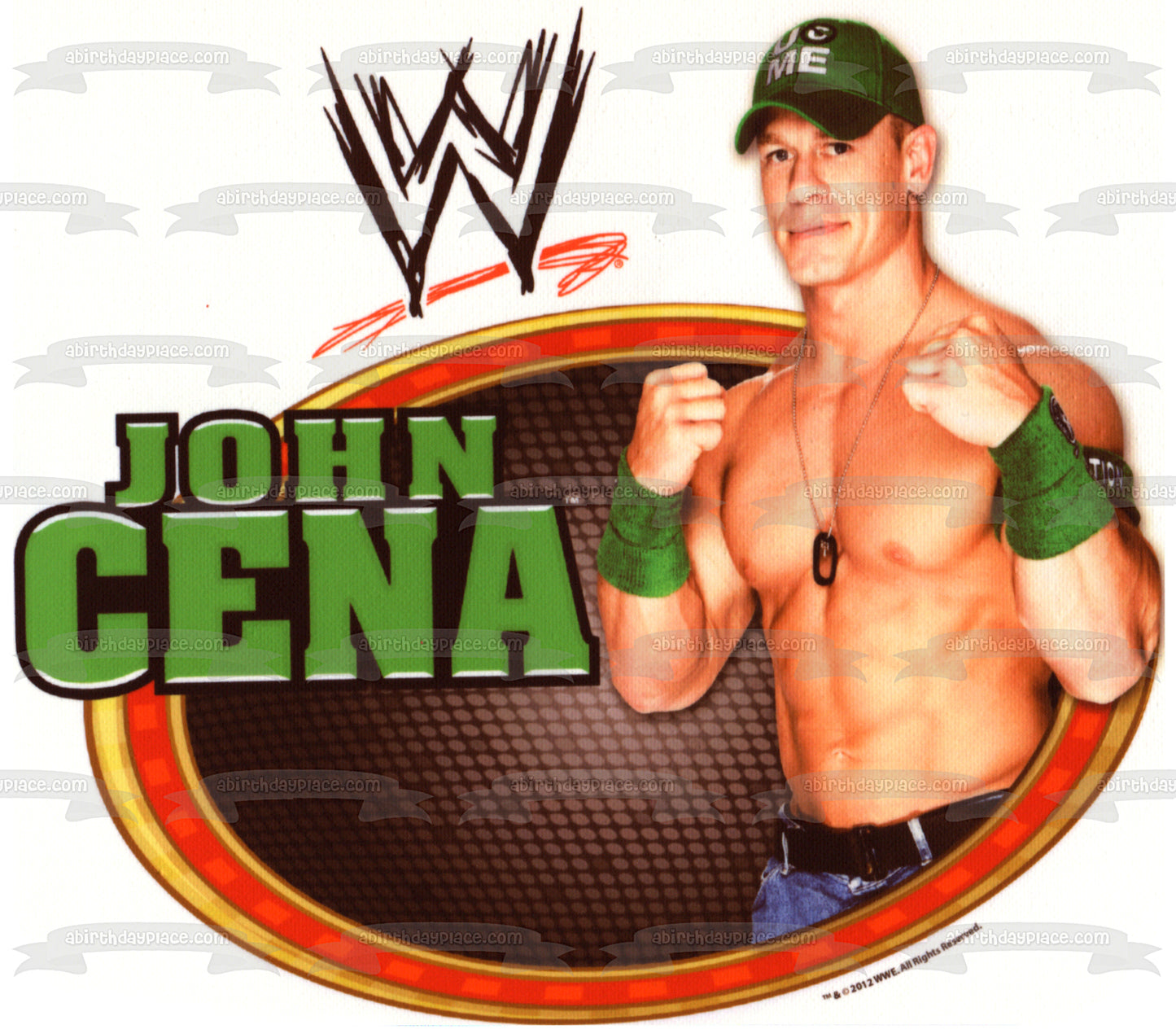 WWE John Cena - Decoración comestible para tarta de lucha libre profesional, imagen ABPID04412 