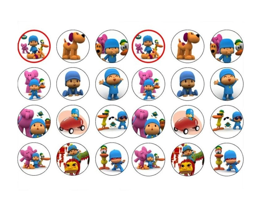 Pocoyo Pato Elly Loula and Sleepy Bird Edible Cupcake Topper Images ABPID04418