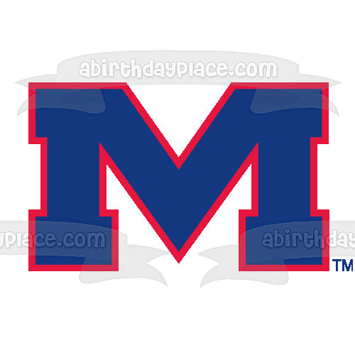 University of Mississippi Ole Miss Logo Edible Cake Topper Image ABPID04469