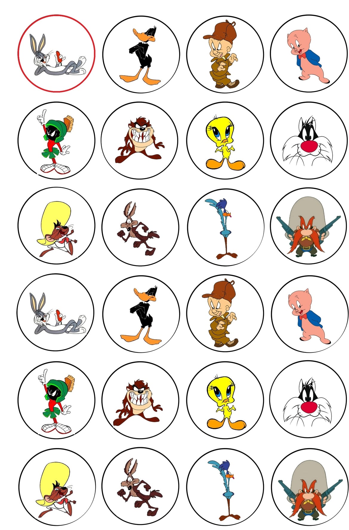 Loony Toons Bugs Bunny Tweety Edible Cupcake Topper Images ABPID04495