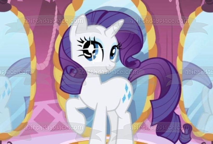 My Little Pony Rarity Mirror Edible Cake Topper Image ABPID04581